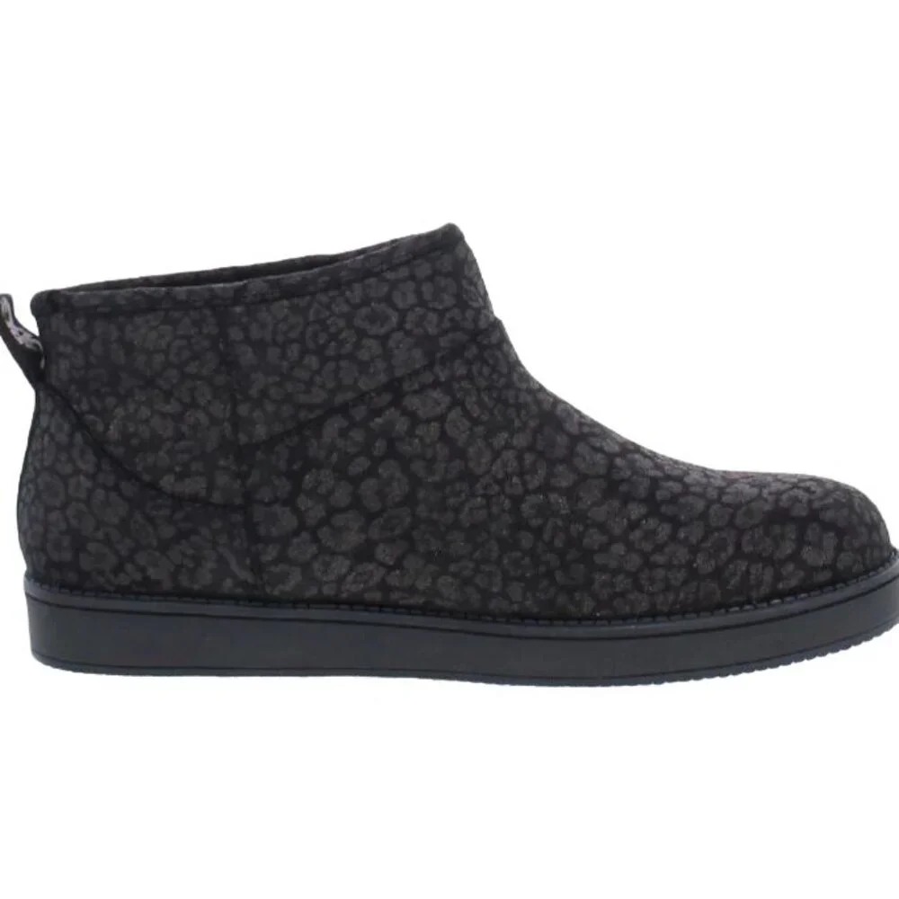 NEW GBG‎ Los Angeles Alena Faux Fur Slip-On Ankle Boots Black/Gold Size 6.5